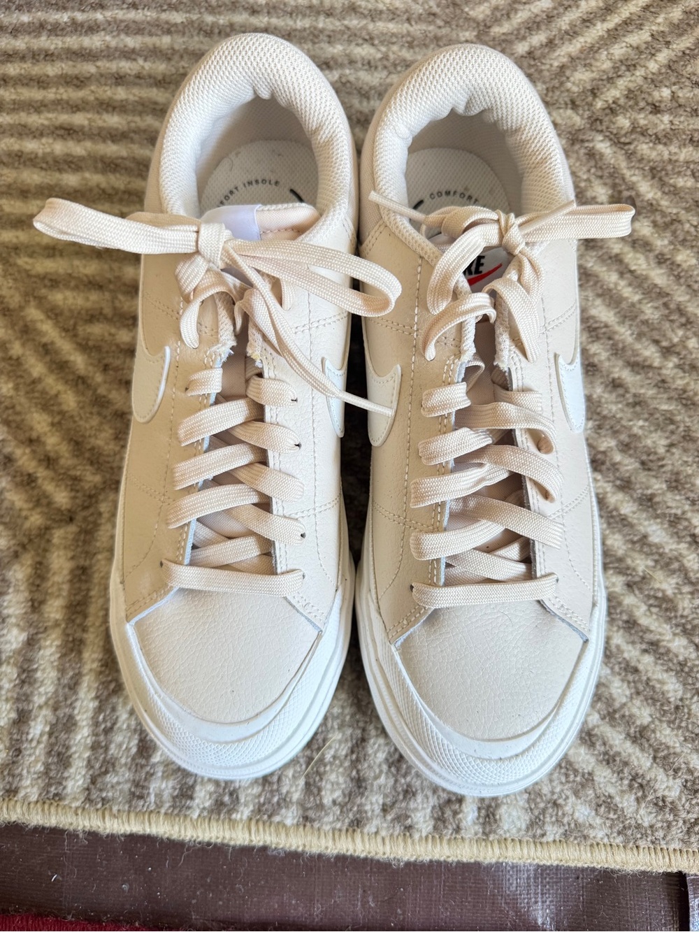 Nike Women's Cream Low-Top Platform Sneaker - Picture 2 of 4